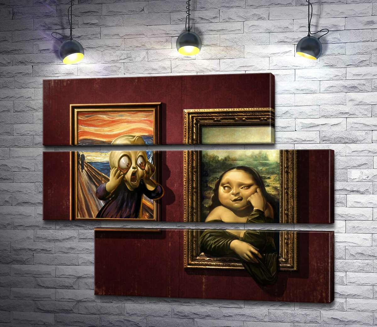 модульная картина Битва картин: "Крик" (Skrik) против "Моны Лизы" (Mona Lisa) (Модуль №16)