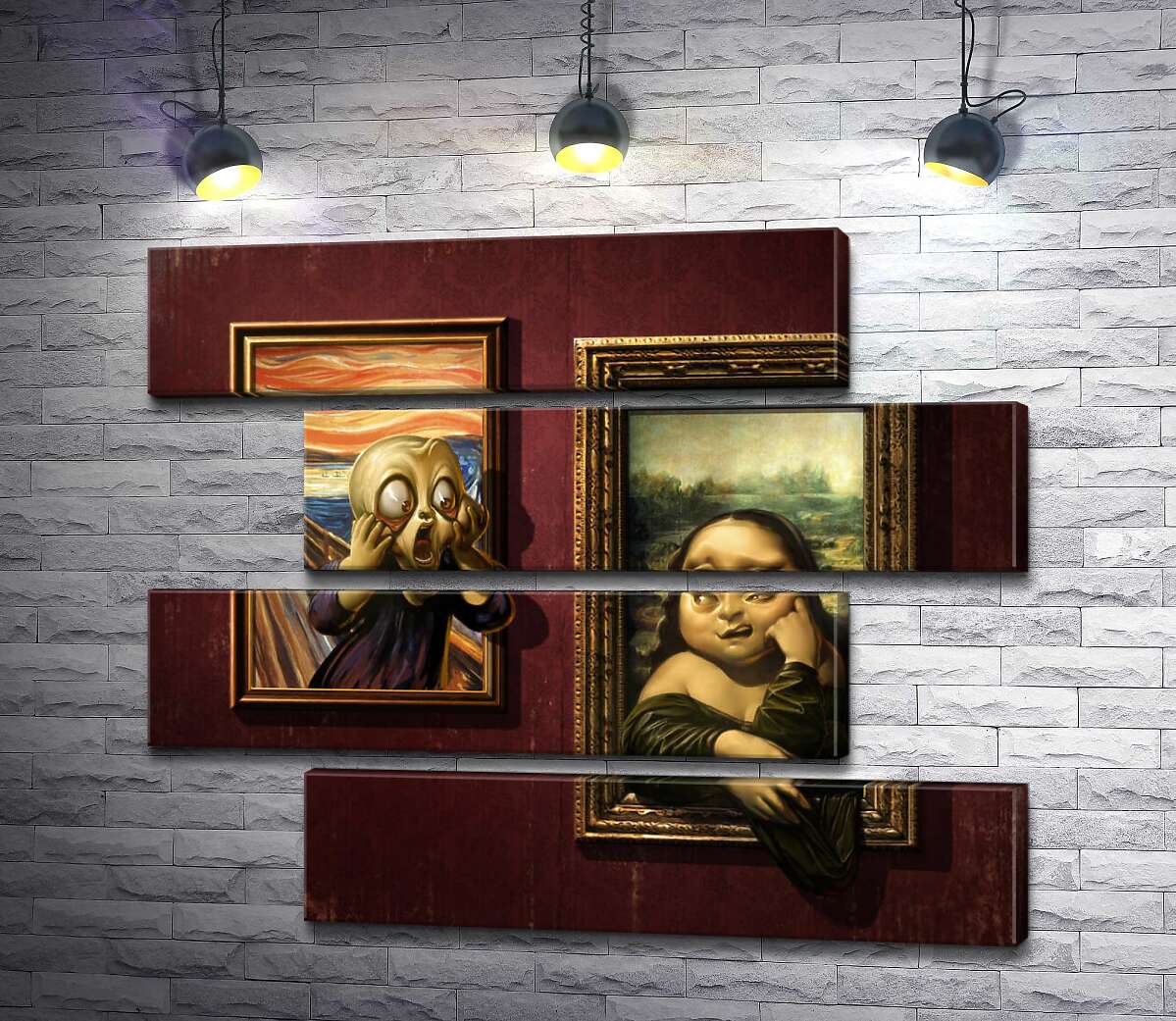 модульна картина Битва картин: "Крик" ( Skrik) проти "Мони Лізи" (Mona Lisa) (Модуль №23)