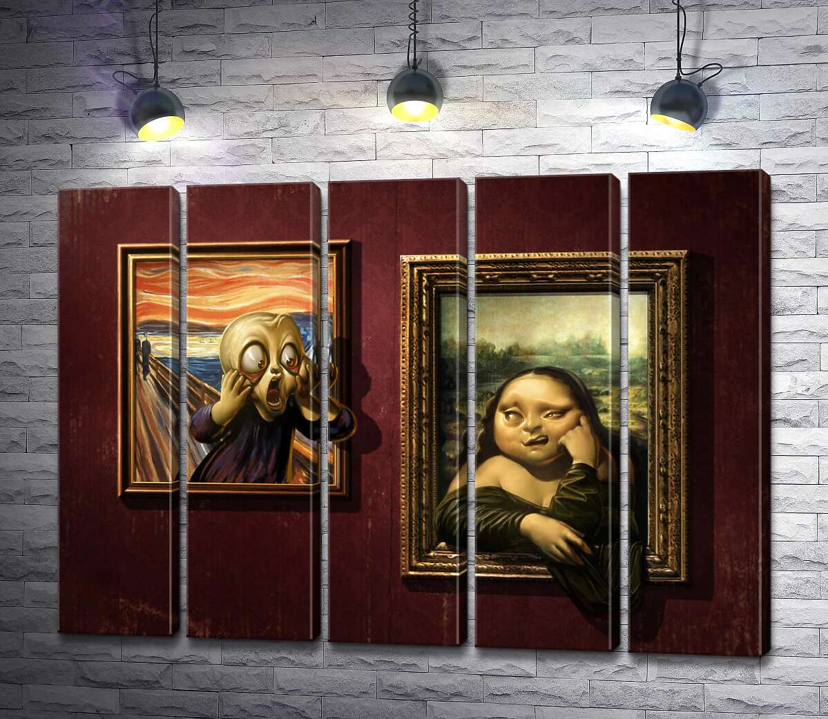 модульная картина Битва картин: "Крик" (Skrik) против "Моны Лизы" (Mona Lisa) (Модуль №26)