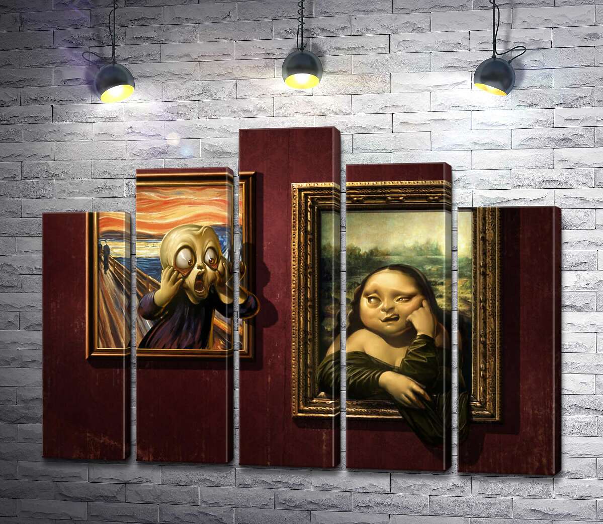 модульна картина Битва картин: "Крик" ( Skrik) проти "Мони Лізи" (Mona Lisa) (Модуль №29)