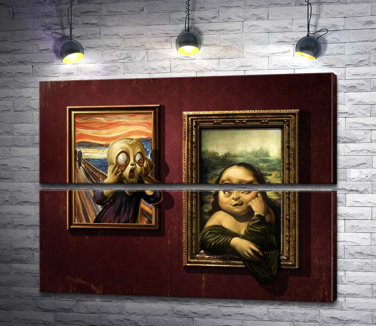 модульна картина Битва картин: "Крик" ( Skrik) проти "Мони Лізи" (Mona Lisa) (Модуль №7)