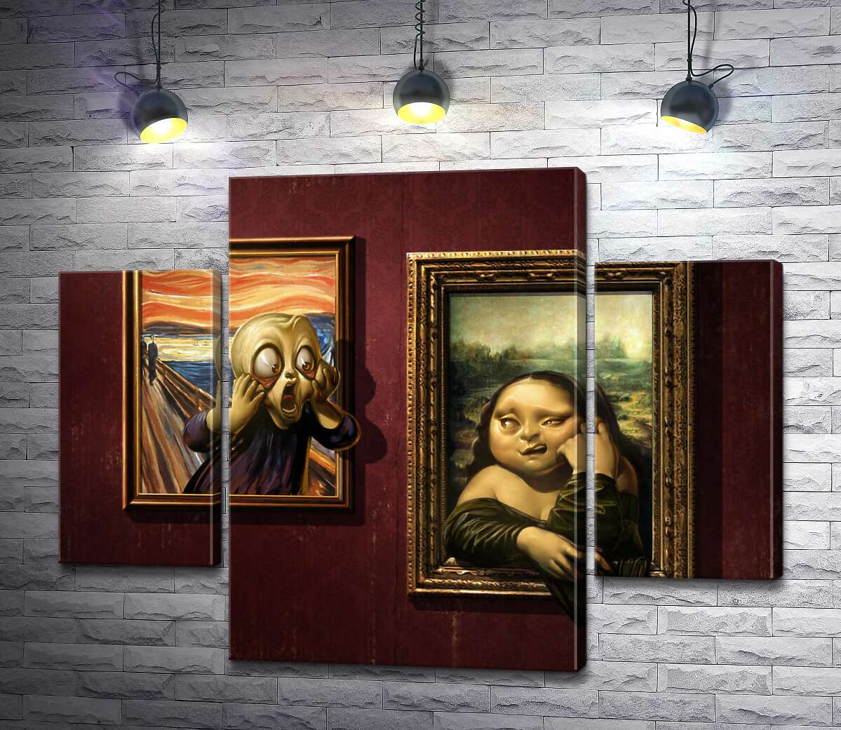 модульна картина Битва картин: "Крик" ( Skrik) проти "Мони Лізи" (Mona Lisa) (Модуль №5)