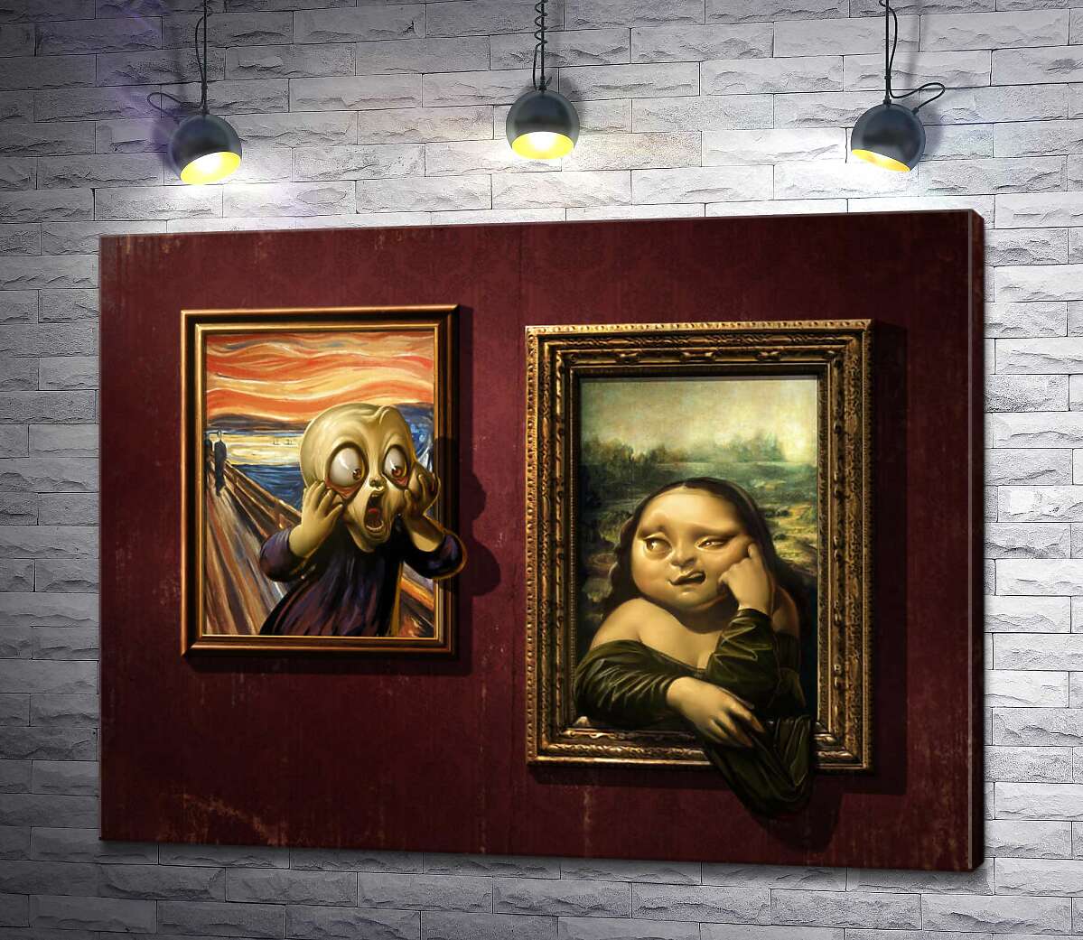 картина Битва картин: "Крик" (Skrik) против "Моны Лизы" (Mona Lisa)