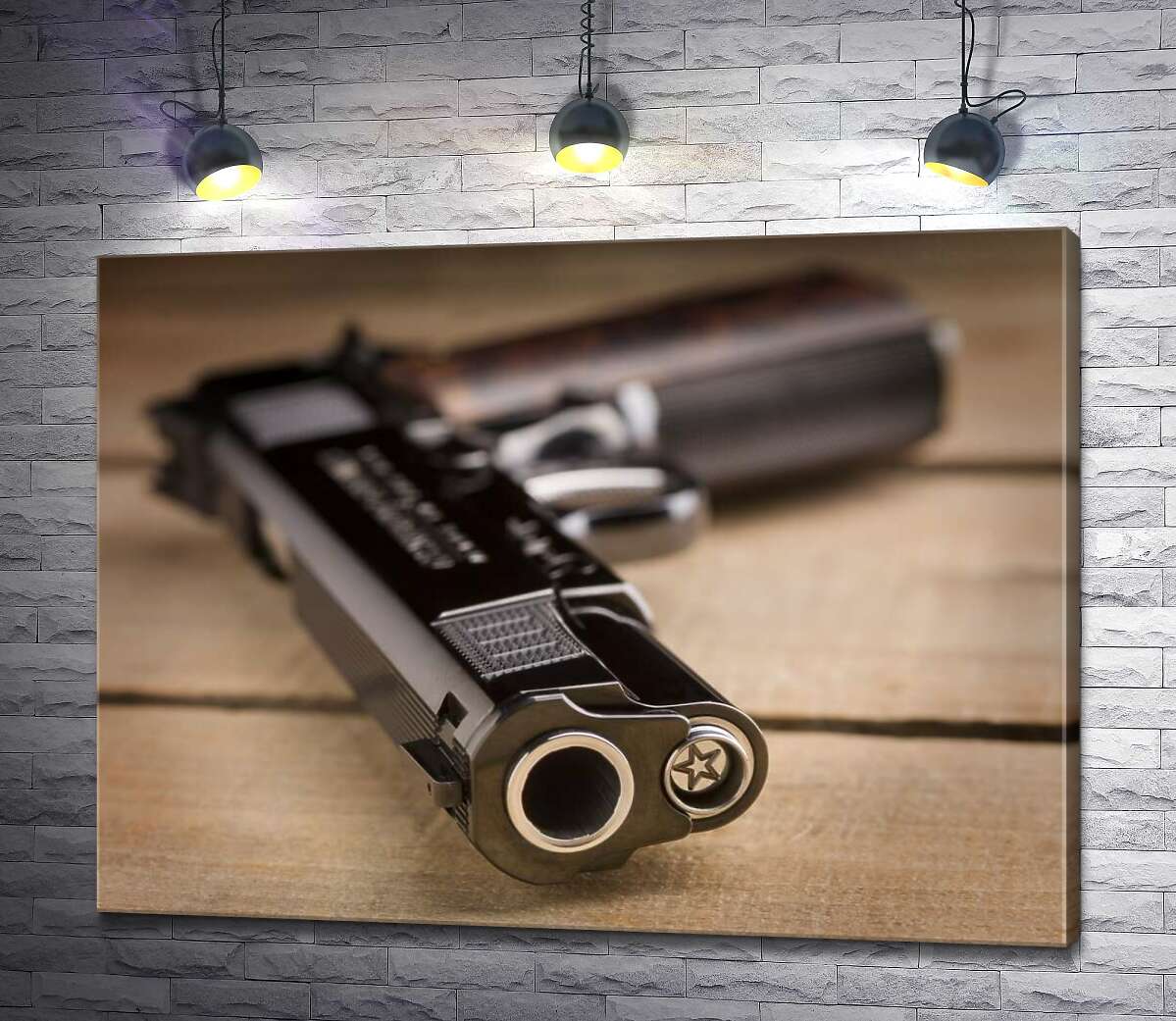 картина Дуло черного пистолета M1911