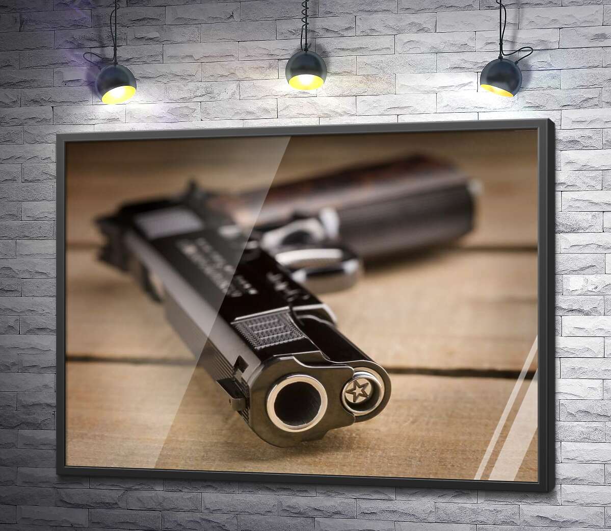постер Дуло чорного пістолета M1911