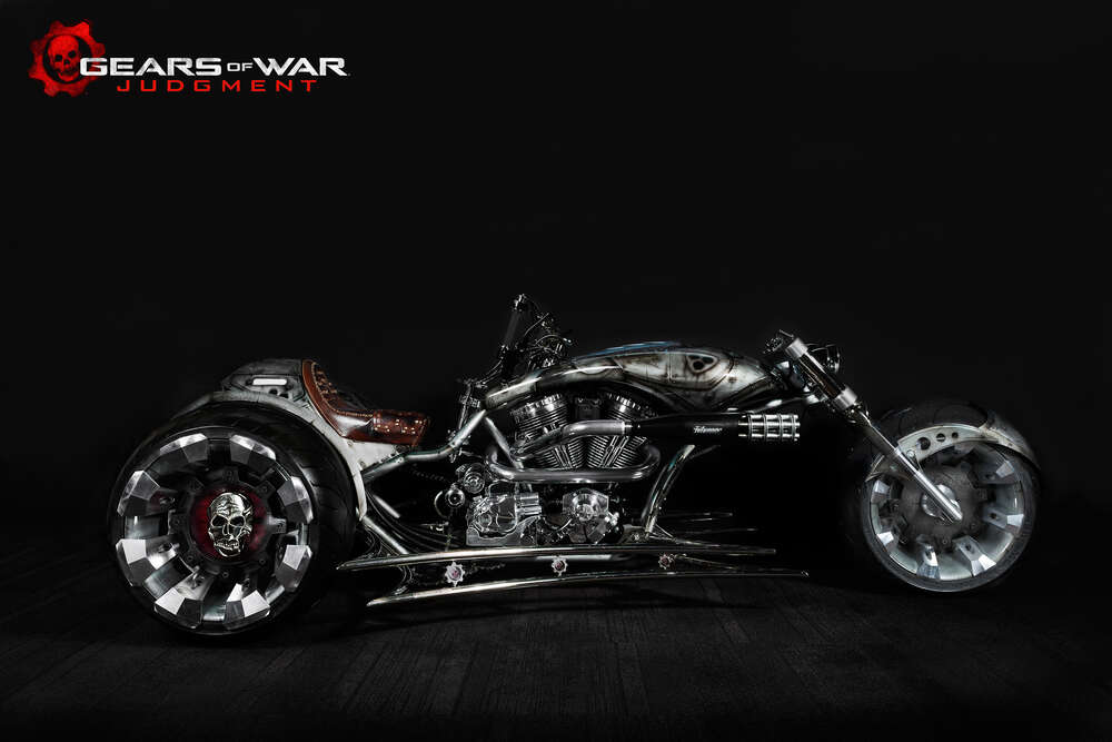 картина-постер Мотоцикл на постері до відеогри "Gears of War: Judgment"