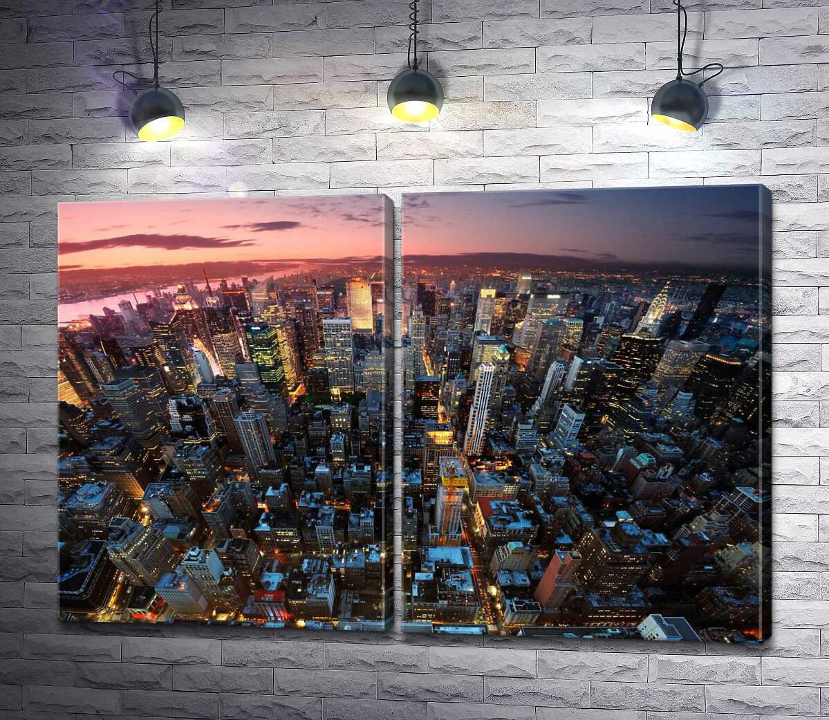 модульна картина Захід сонця над Мангеттеном (Manhattan)