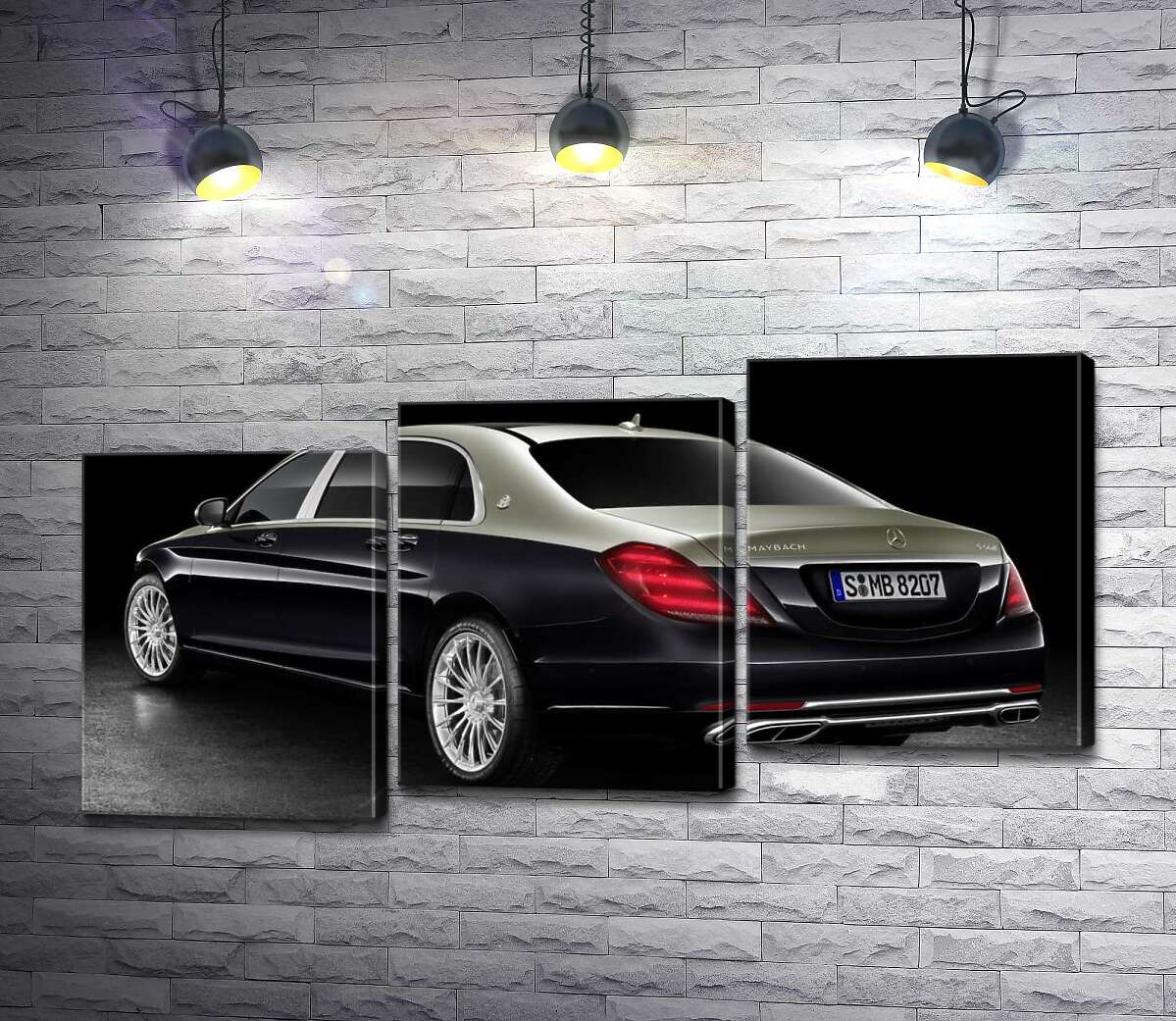 модульна картина Чорна поверхня престижного автомобіля Mercedes-Maybach S-Class (Модуль №14)