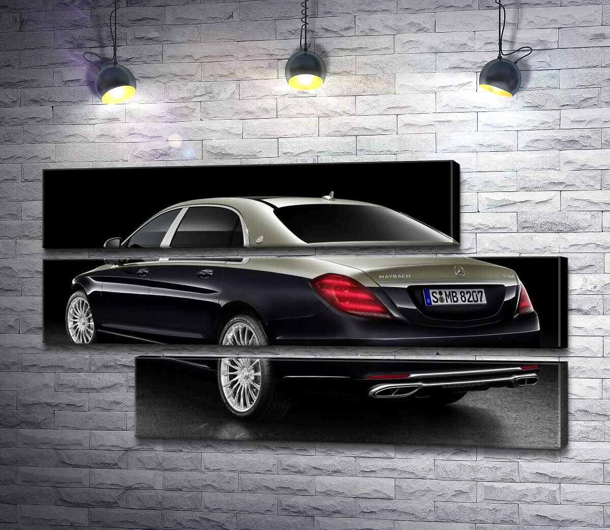 модульна картина Чорна поверхня престижного автомобіля Mercedes-Maybach S-Class (Модуль №16)