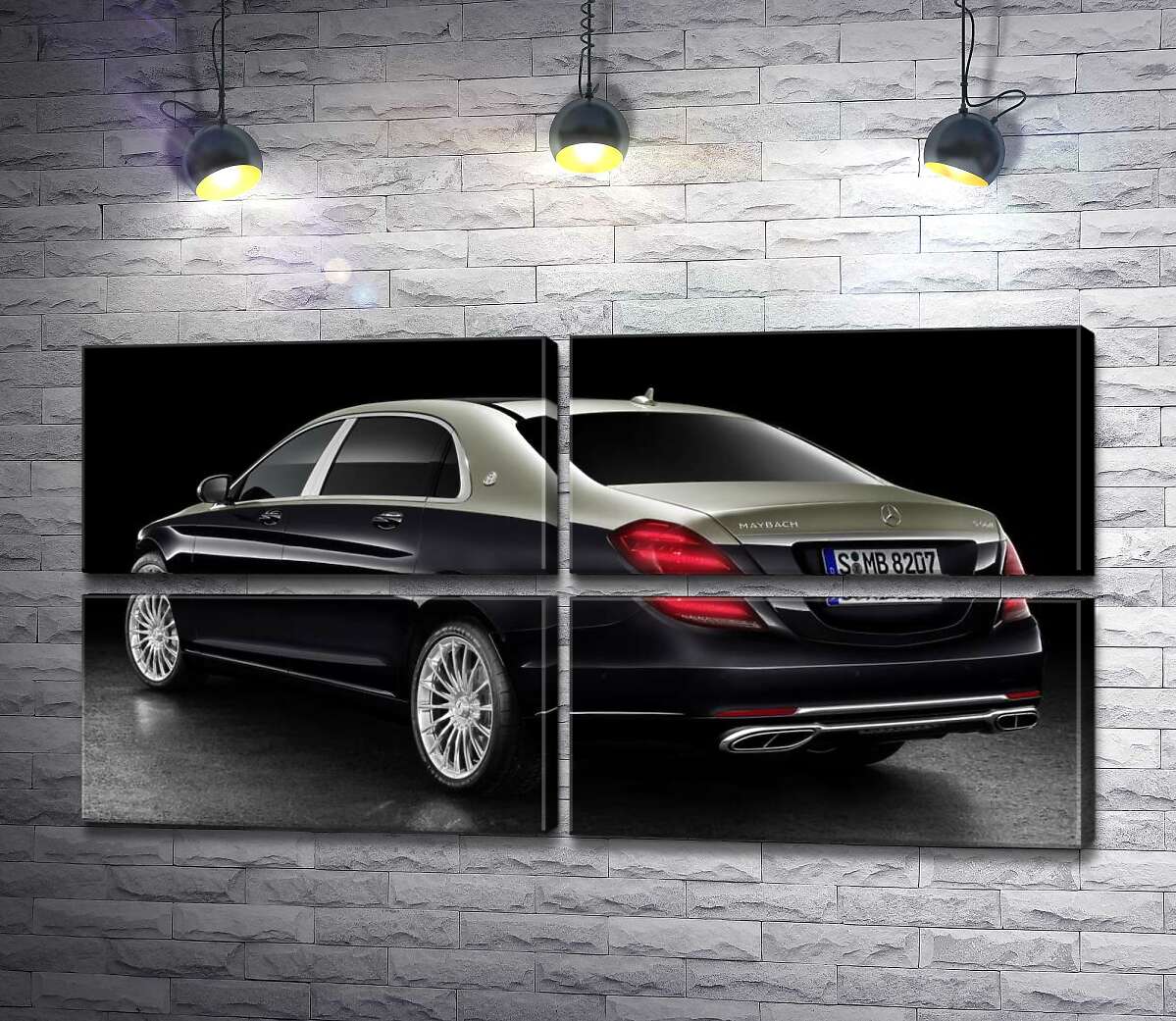 модульна картина Чорна поверхня престижного автомобіля Mercedes-Maybach S-Class (Модуль №25)