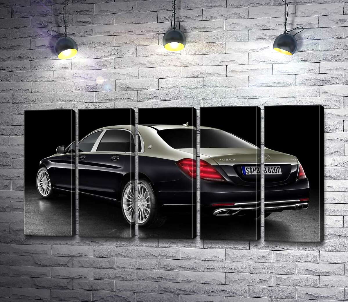 модульная картина Черная поверхность престижного автомобиля Mercedes-Maybach S-Class (Модуль №26)