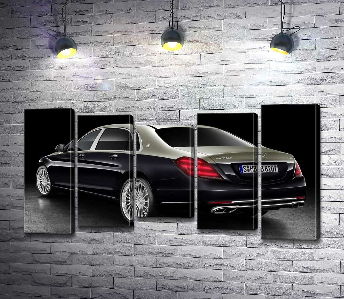 модульна картина Чорна поверхня престижного автомобіля Mercedes-Maybach S-Class (Модуль №27)