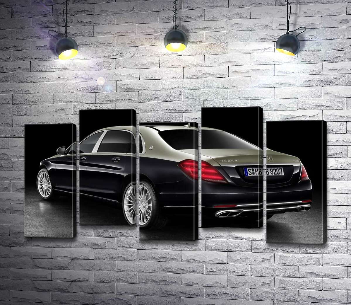 модульна картина Чорна поверхня престижного автомобіля Mercedes-Maybach S-Class (Модуль №30)