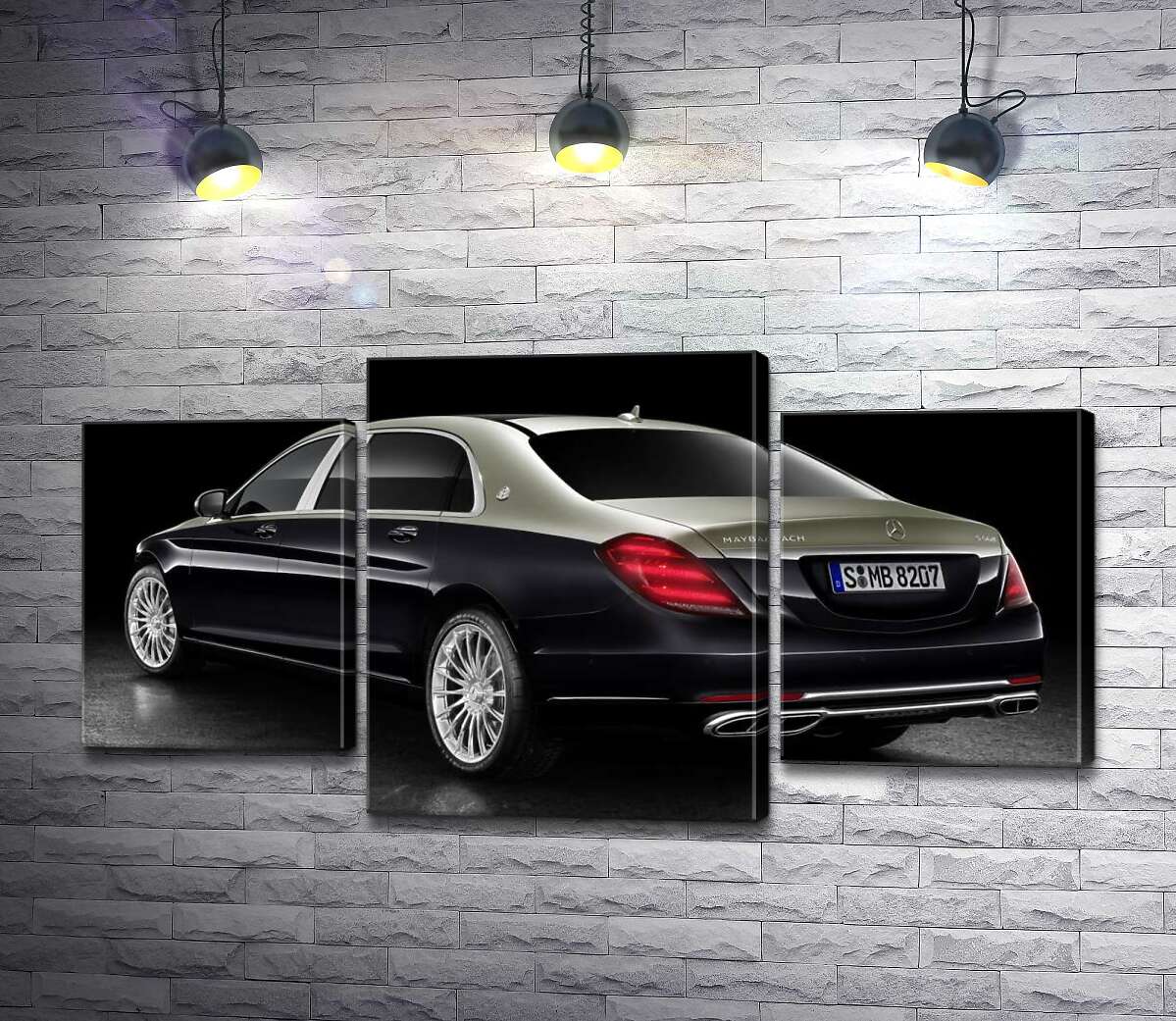 модульна картина Чорна поверхня престижного автомобіля Mercedes-Maybach S-Class (Модуль №10)