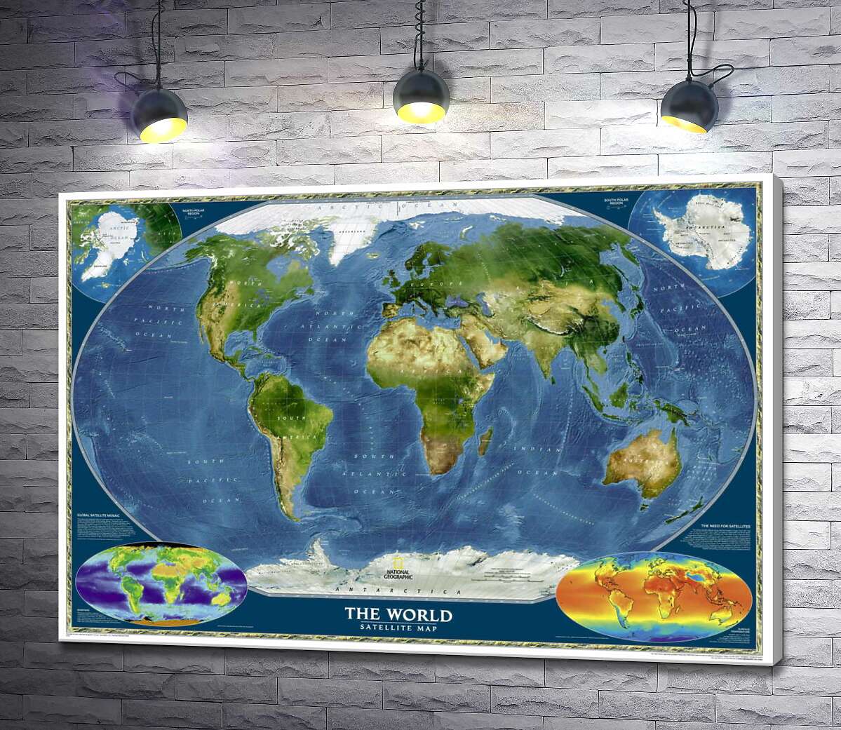 картина Физическая карта мира