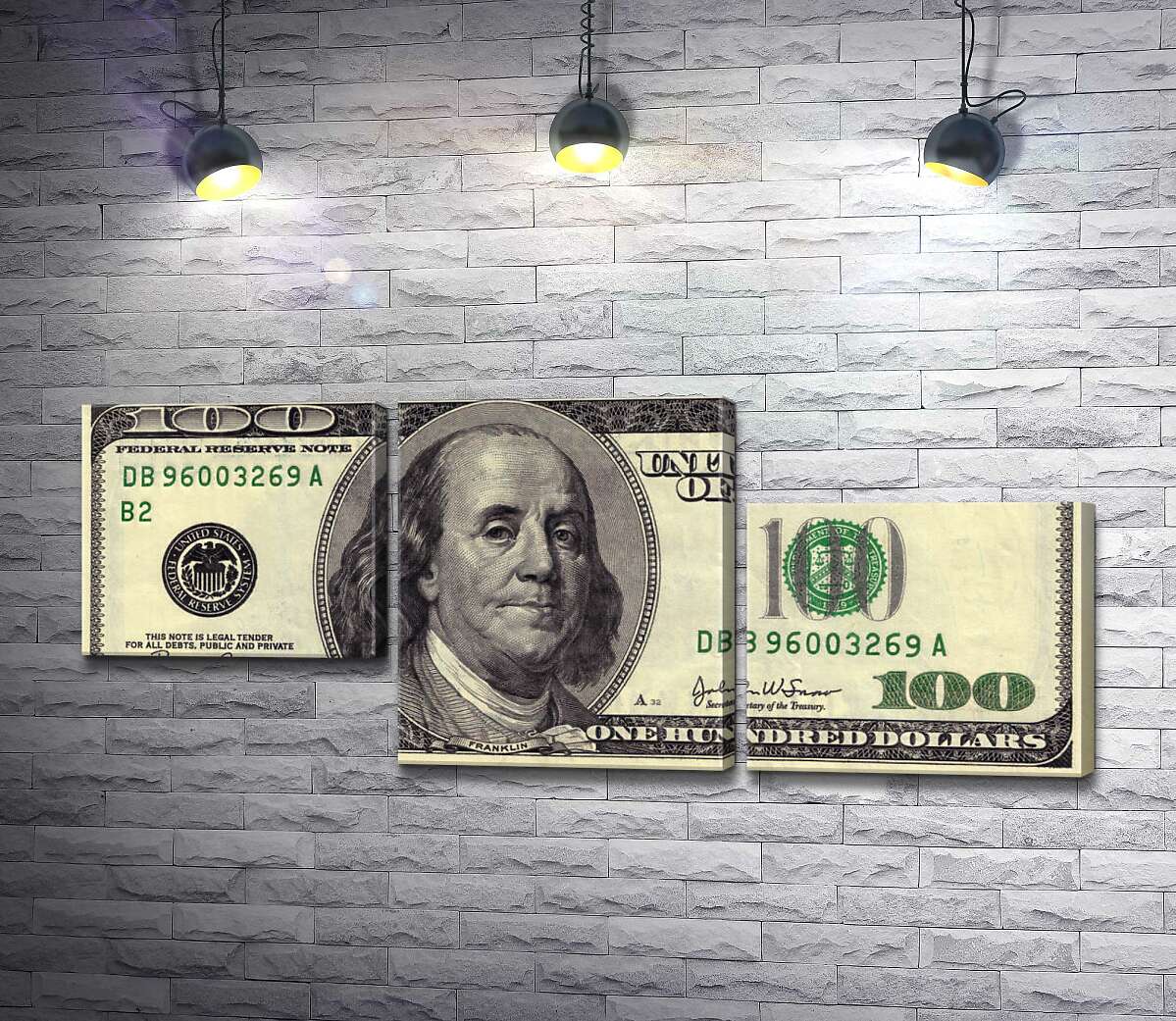 модульна картина Купюра 100 доларів (Модуль №13)