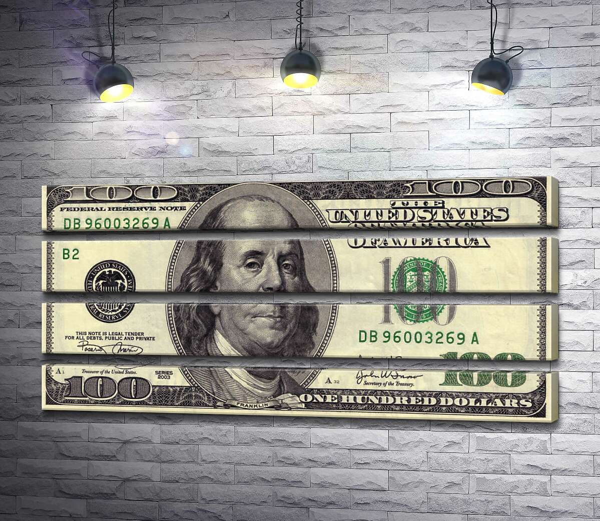модульная картина Купюра 100 долларов (Модуль №22)