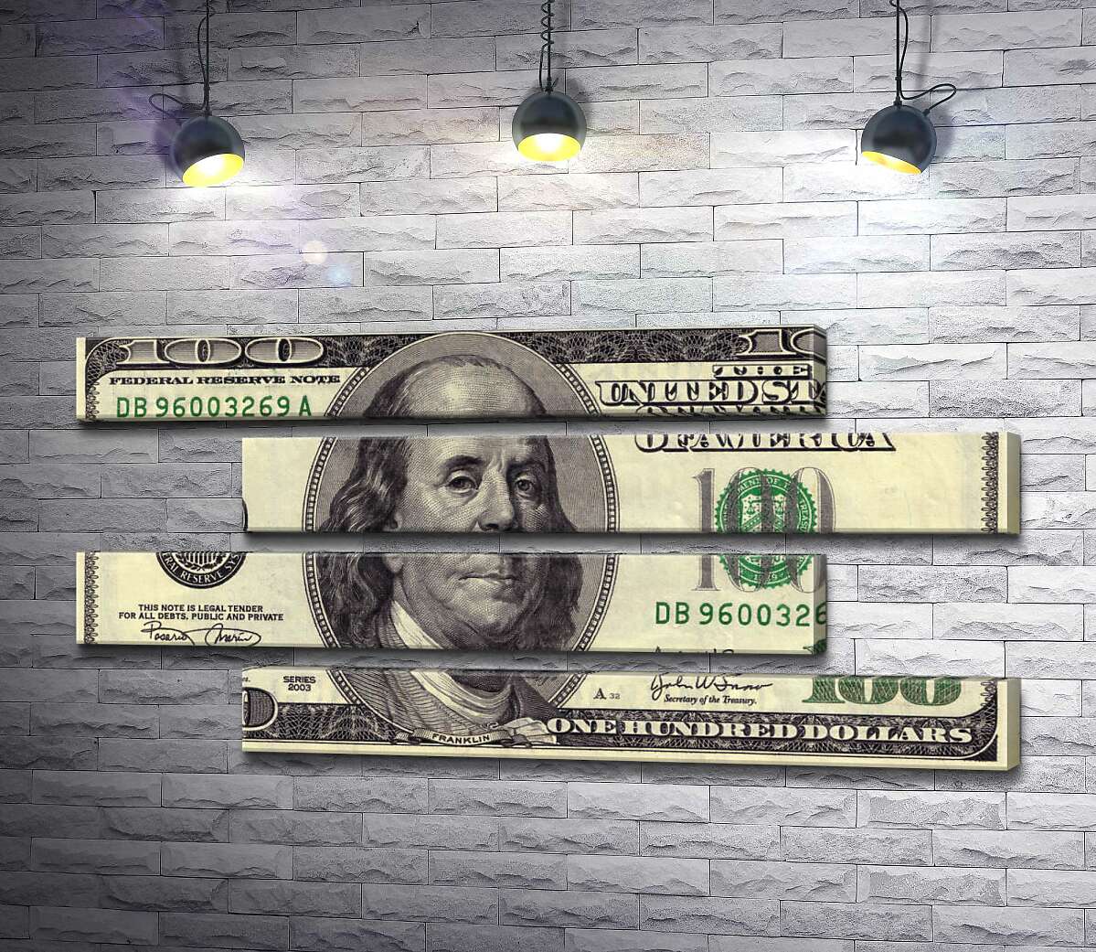 модульная картина Купюра 100 долларов (Модуль №23)