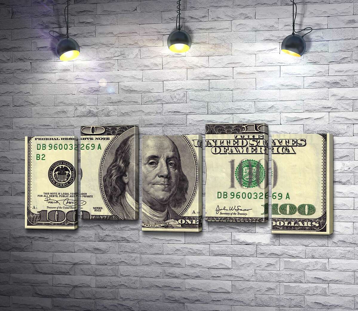 модульна картина Купюра 100 доларів (Модуль №30)
