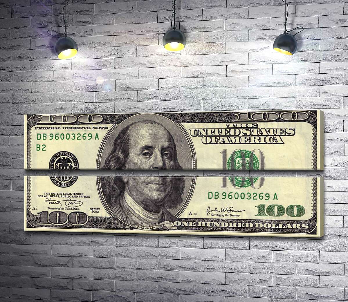 модульна картина Купюра 100 доларів (Модуль №7)