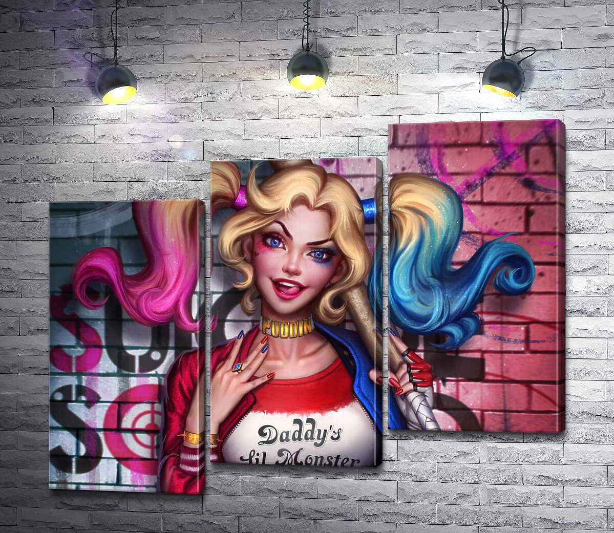 модульная картина Яркая хулиганка Харли Квинн (Harley Quinn) (Модуль №14)