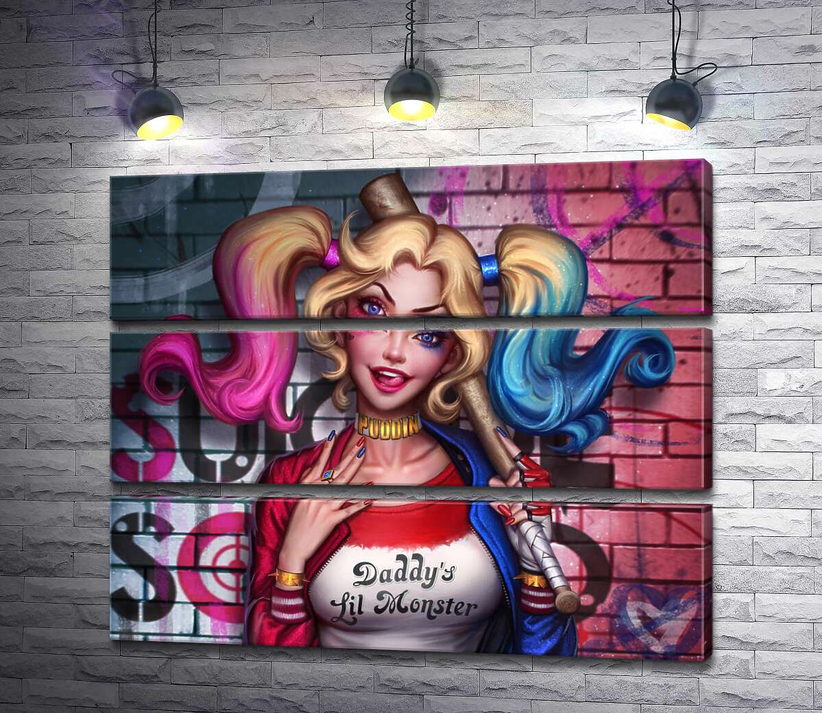 модульна картина Яскрава хуліганка Гарлі Квінн (Harley Quinn) (Модуль №15)