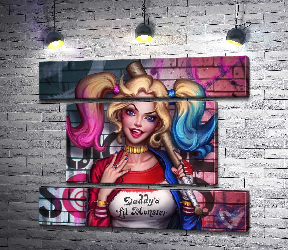 модульна картина Яскрава хуліганка Гарлі Квінн (Harley Quinn) (Модуль №18)