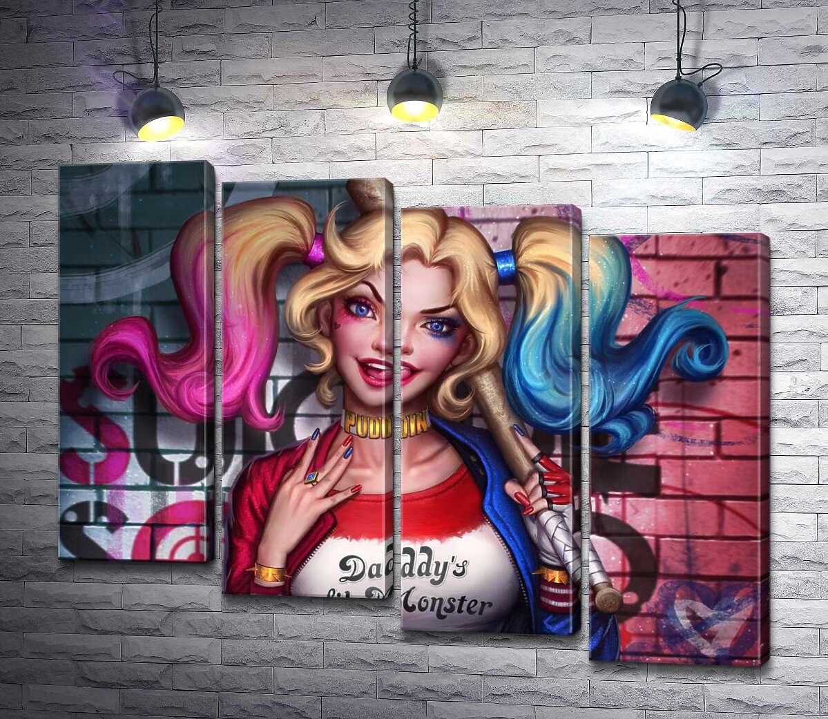 модульная картина Яркая хулиганка Харли Квинн (Harley Quinn) (Модуль №19)