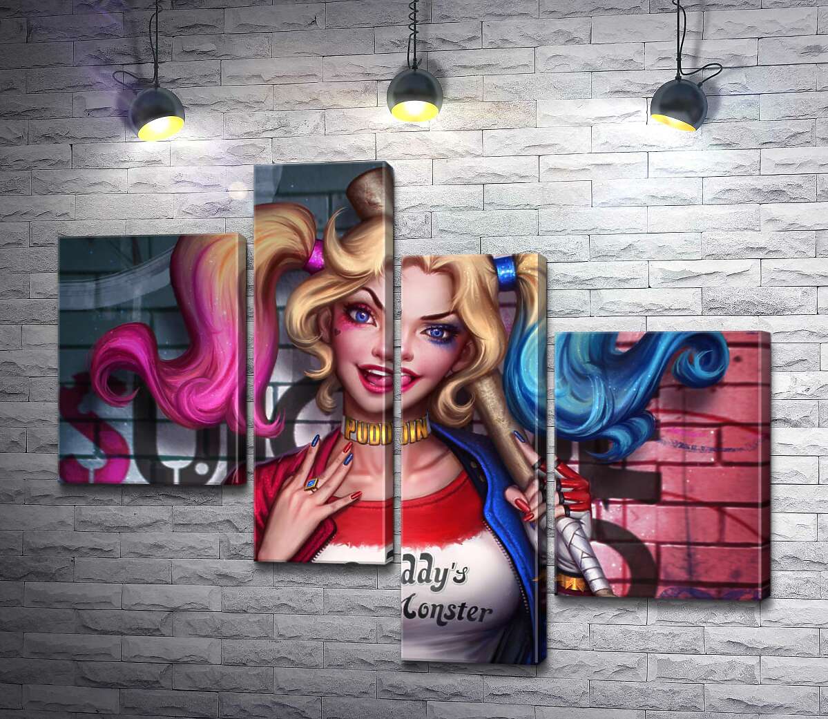 модульная картина Яркая хулиганка Харли Квинн (Harley Quinn) (Модуль №21)