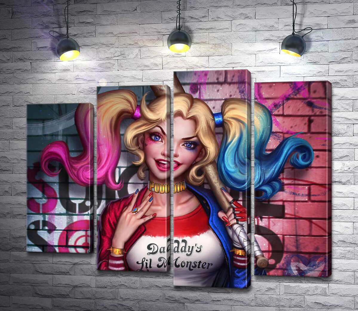 модульна картина Яскрава хуліганка Гарлі Квінн (Harley Quinn) (Модуль №3)