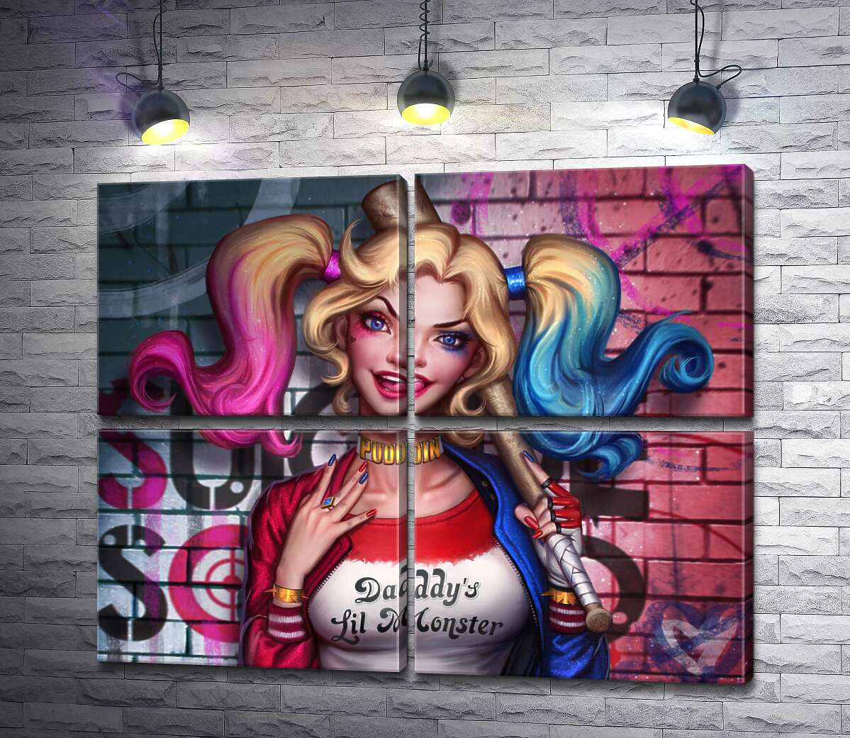 модульна картина Яскрава хуліганка Гарлі Квінн (Harley Quinn) (Модуль №25)