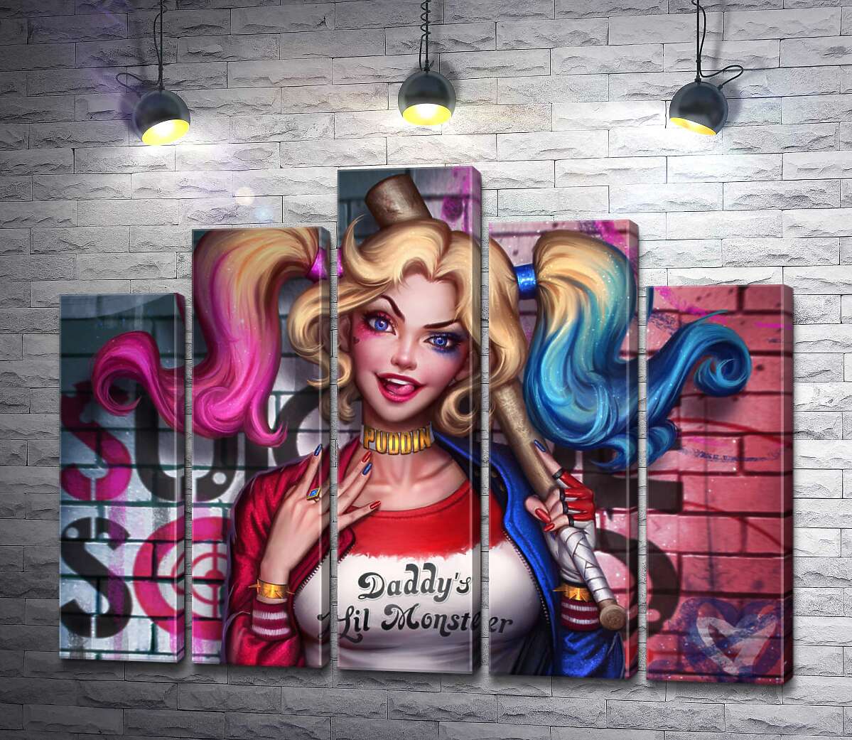 модульная картина Яркая хулиганка Харли Квинн (Harley Quinn) (Модуль №29)