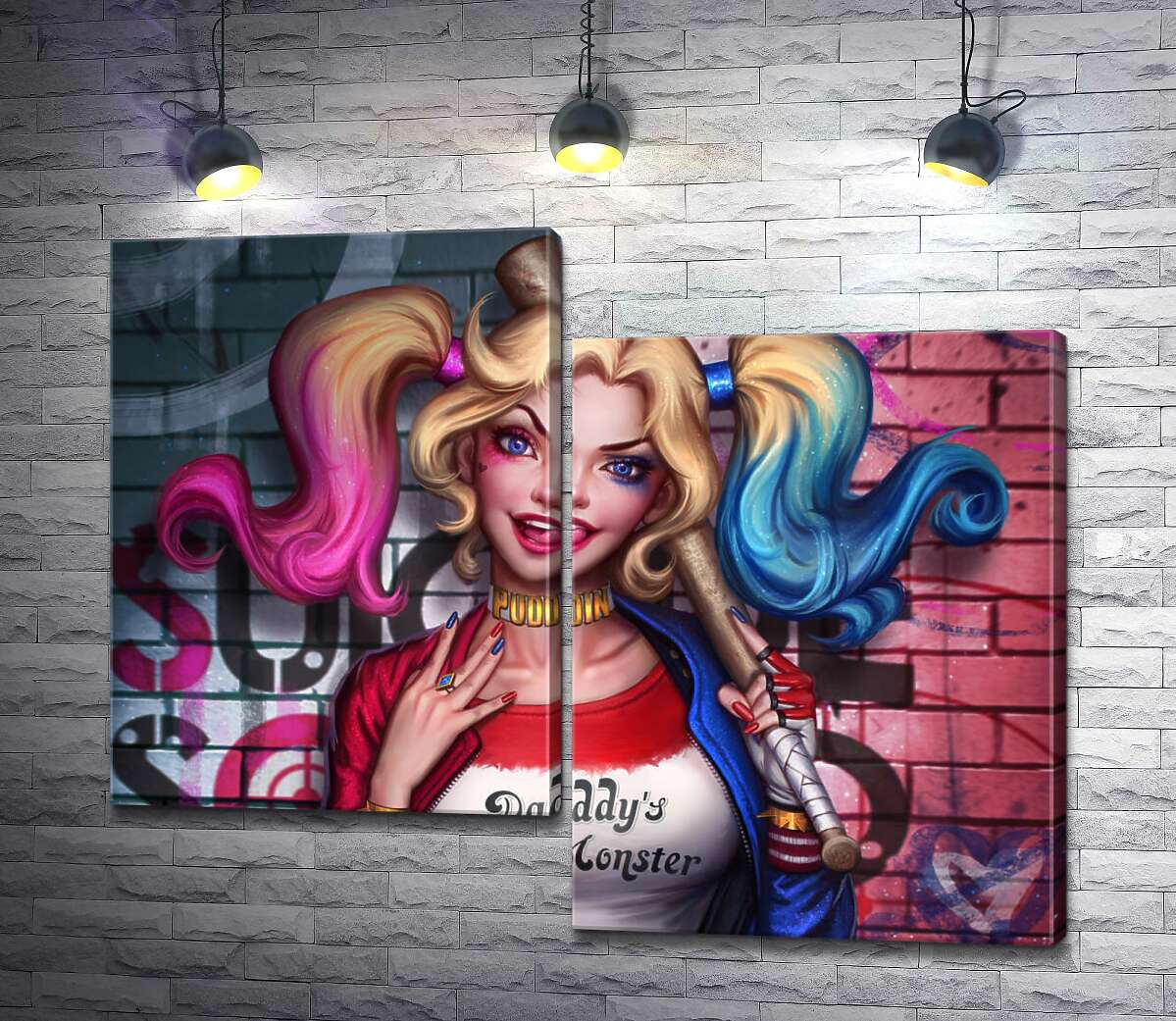 модульна картина Яскрава хуліганка Гарлі Квінн (Harley Quinn) (Модуль №9)