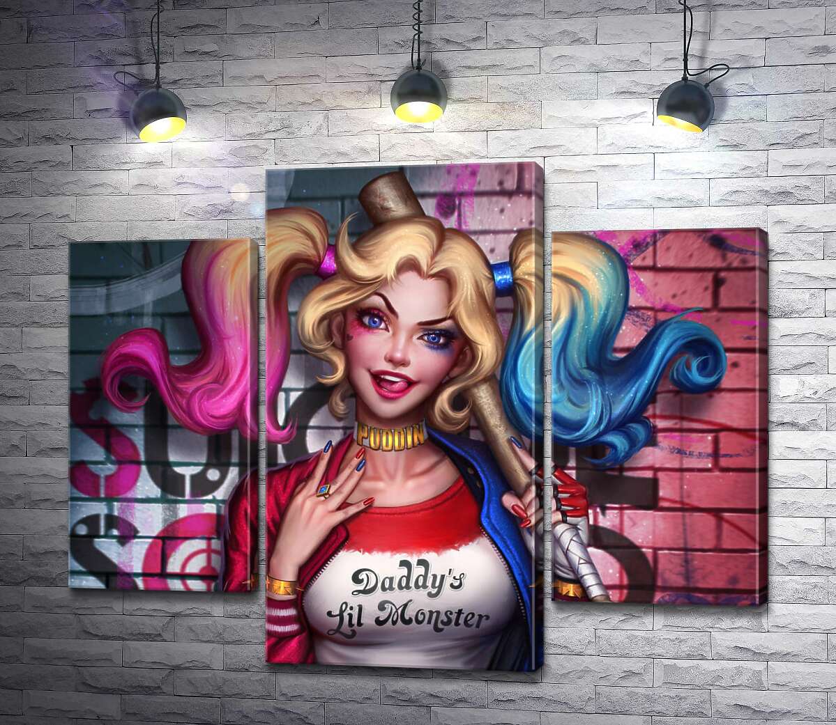 модульна картина Яскрава хуліганка Гарлі Квінн (Harley Quinn) (Модуль №10)
