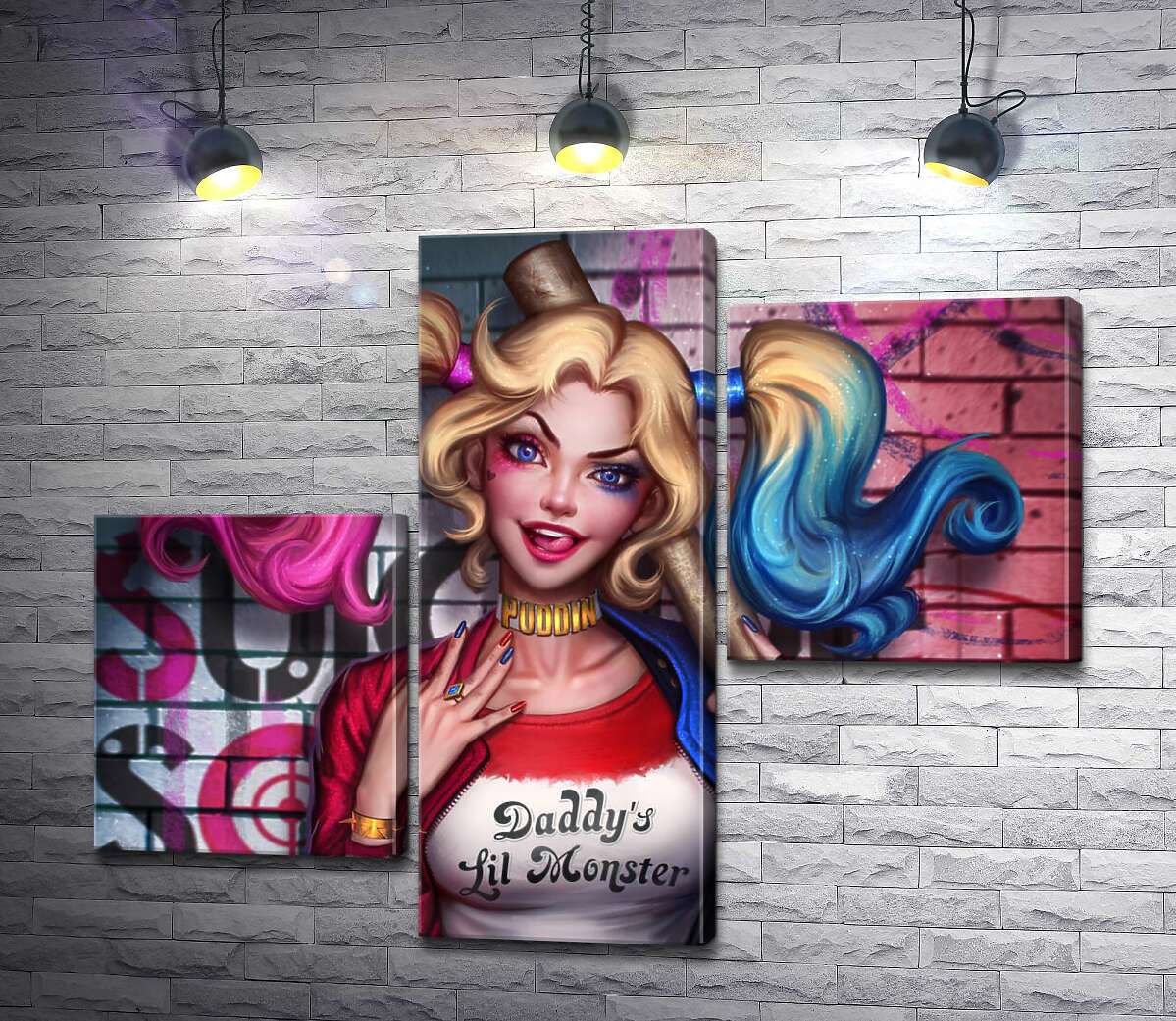 модульна картина Яскрава хуліганка Гарлі Квінн (Harley Quinn) (Модуль №12)
