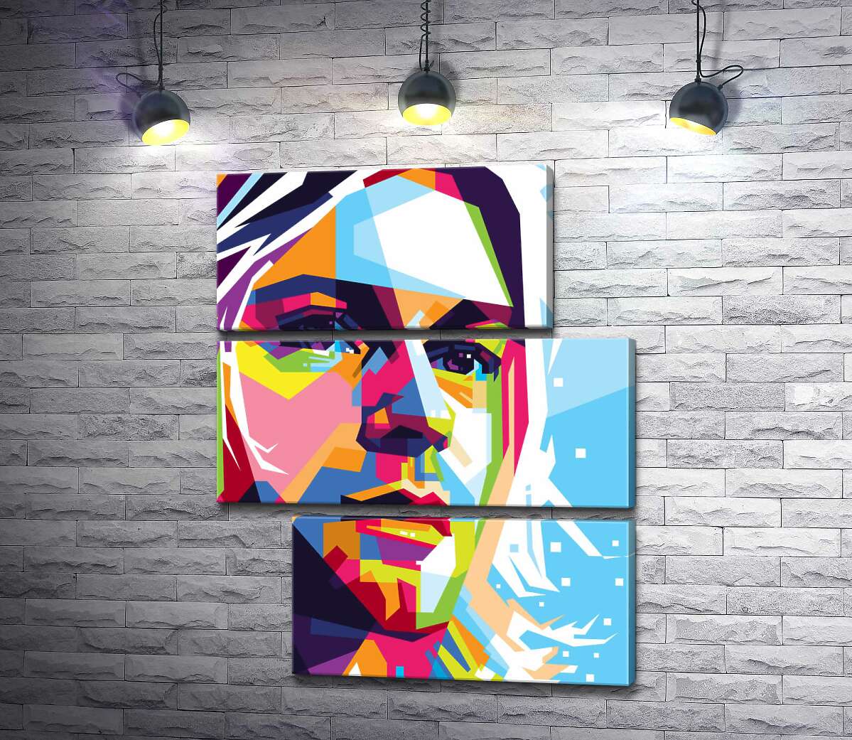 модульная картина Яркий портрет музыканта Курта Кобейна (Kurt Cobain) (Модуль №16)