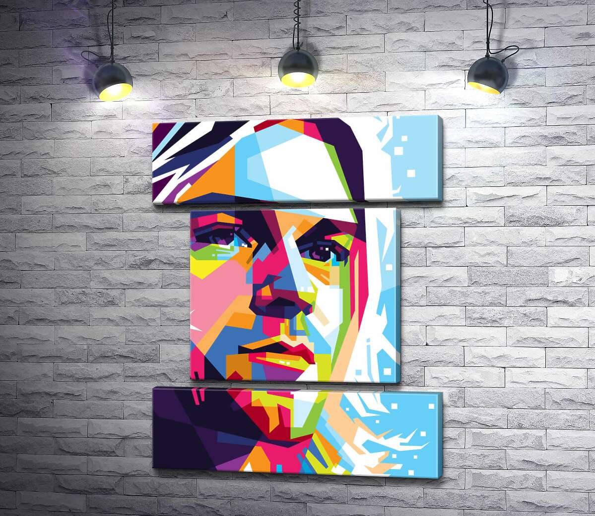 модульна картина Яскравий портрет музиканта Курта Кобейна (Kurt Cobain) (Модуль №18)