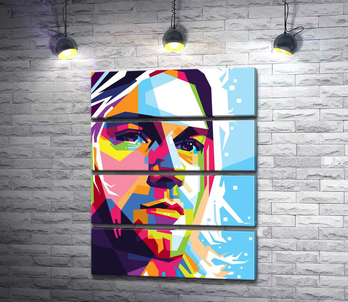 модульная картина Яркий портрет музыканта Курта Кобейна (Kurt Cobain) (Модуль №22)
