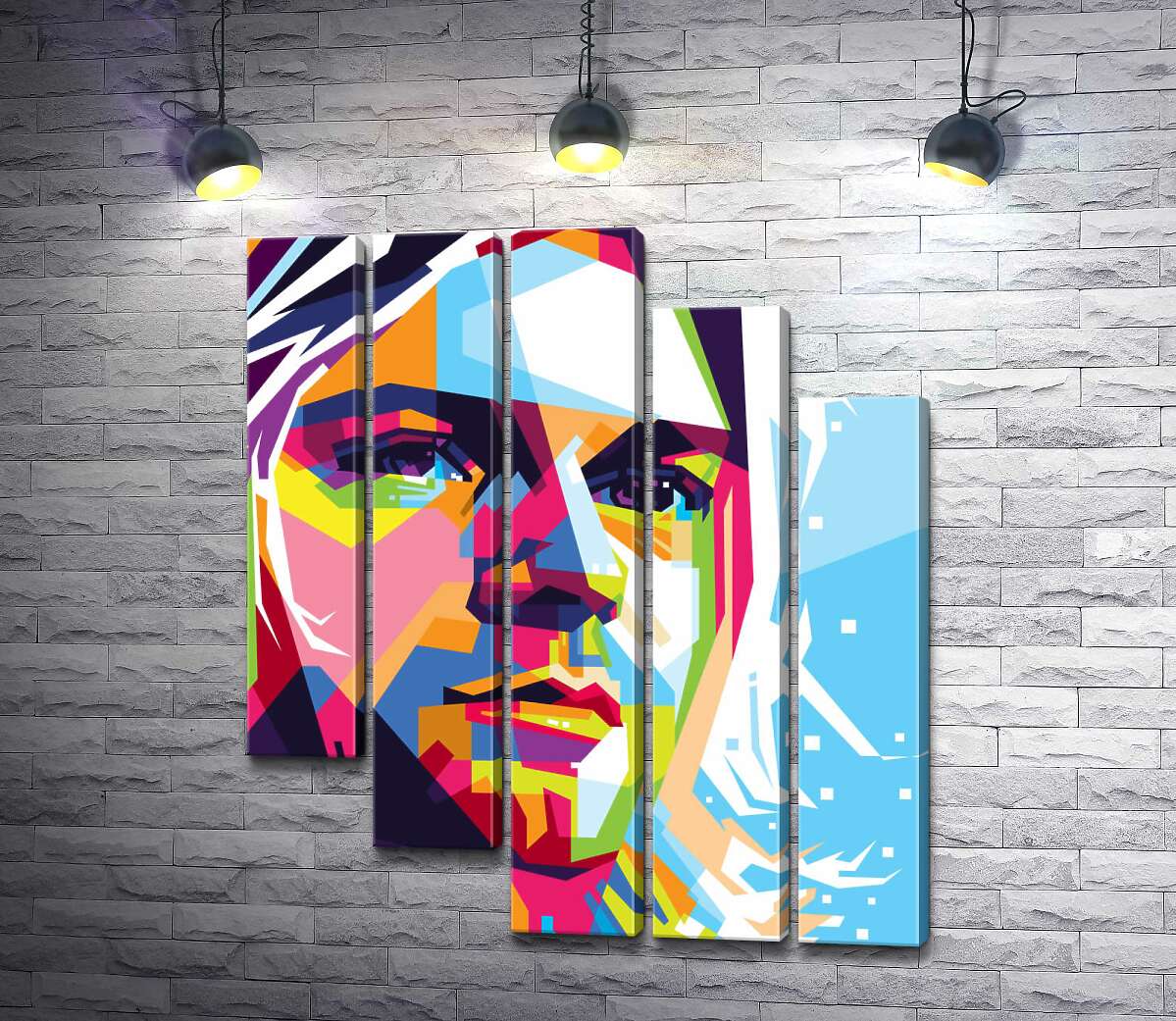 модульная картина Яркий портрет музыканта Курта Кобейна (Kurt Cobain) (Модуль №28)