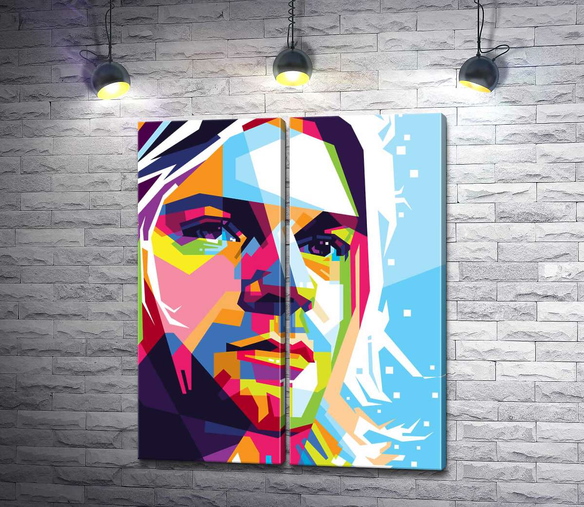 модульна картина Яскравий портрет музиканта Курта Кобейна (Kurt Cobain)