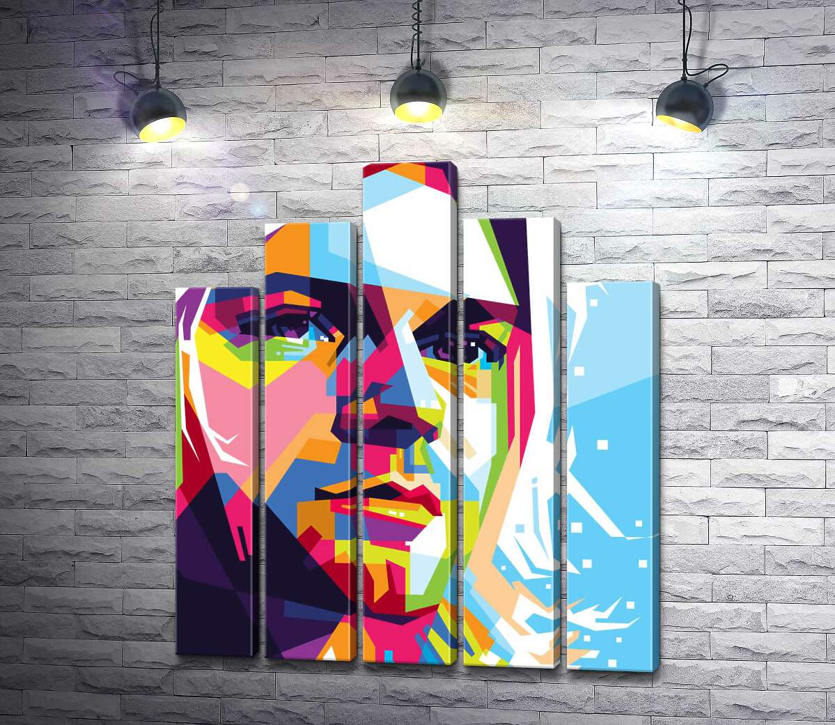 модульна картина Яскравий портрет музиканта Курта Кобейна (Kurt Cobain) (Модуль №29)