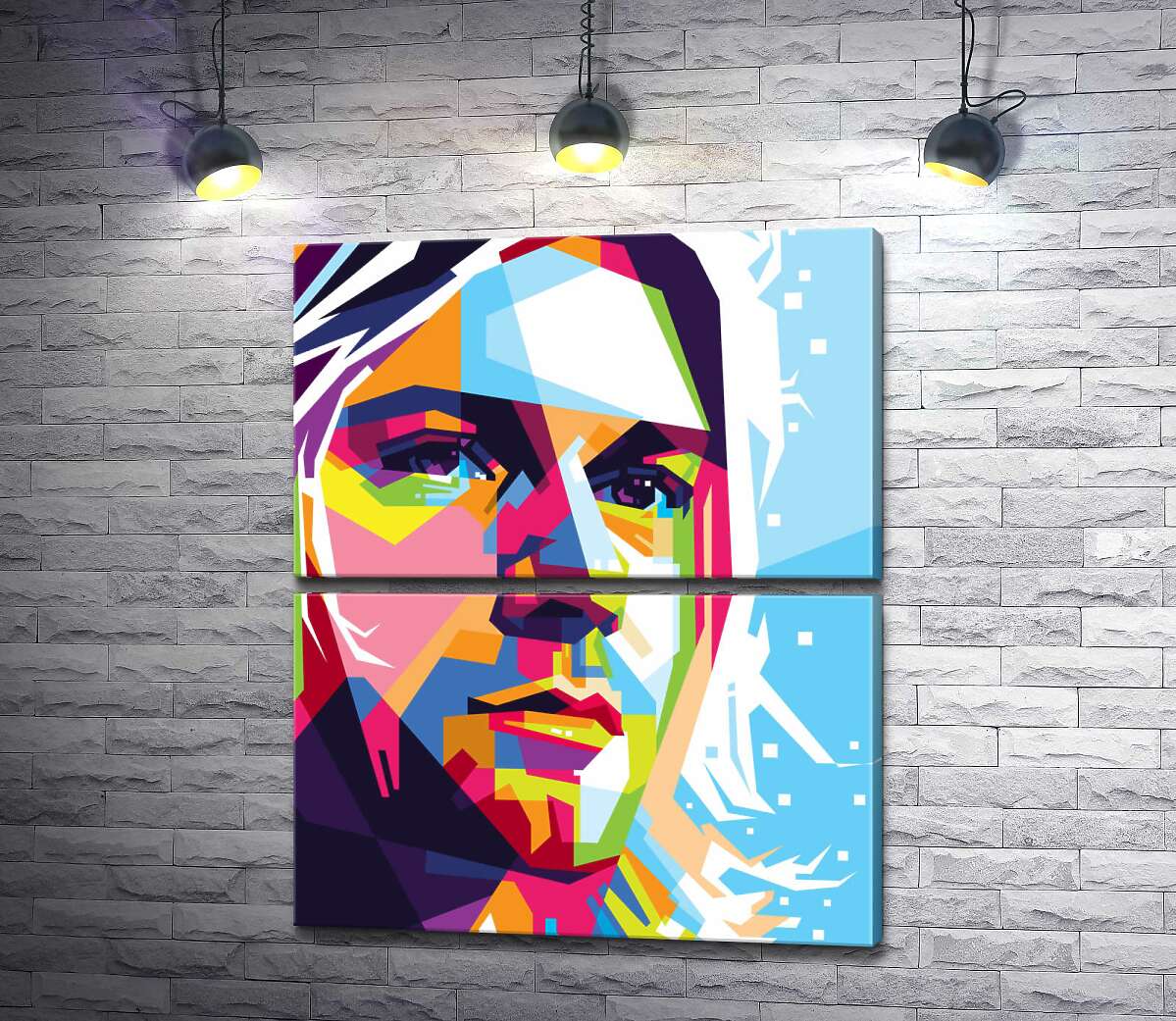 модульная картина Яркий портрет музыканта Курта Кобейна (Kurt Cobain) (Модуль №7)