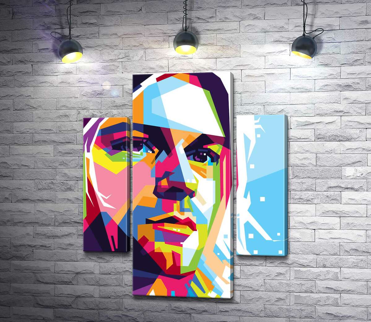 модульна картина Яскравий портрет музиканта Курта Кобейна (Kurt Cobain) (Модуль №5)