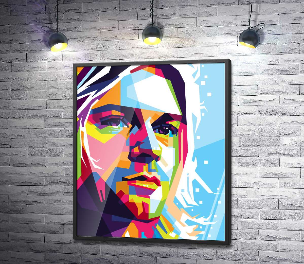 постер Яркий портрет музыканта Курта Кобейна (Kurt Cobain)