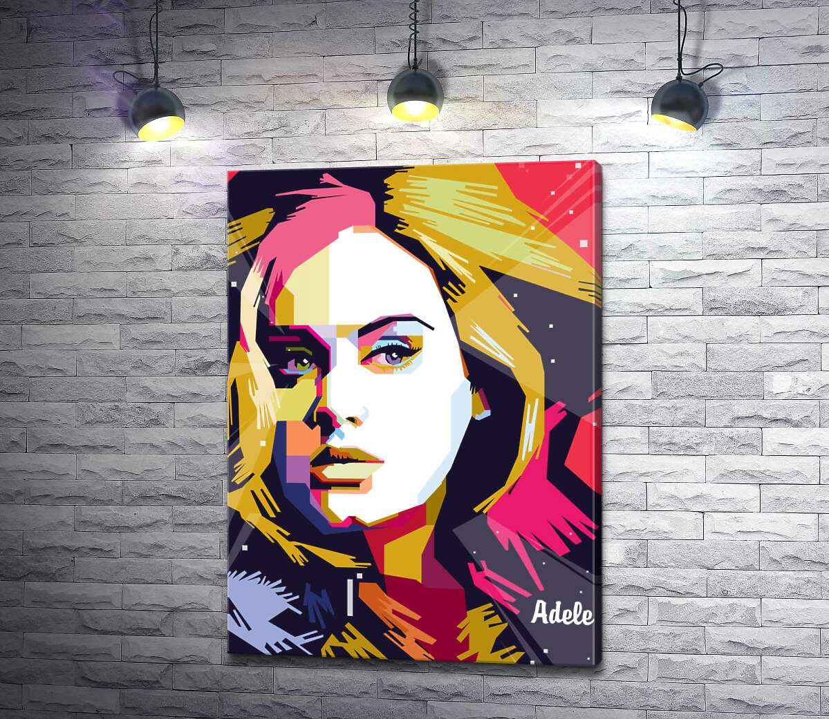 картина Сочетание пастельных линий на портрете певицы Адель (Adele)