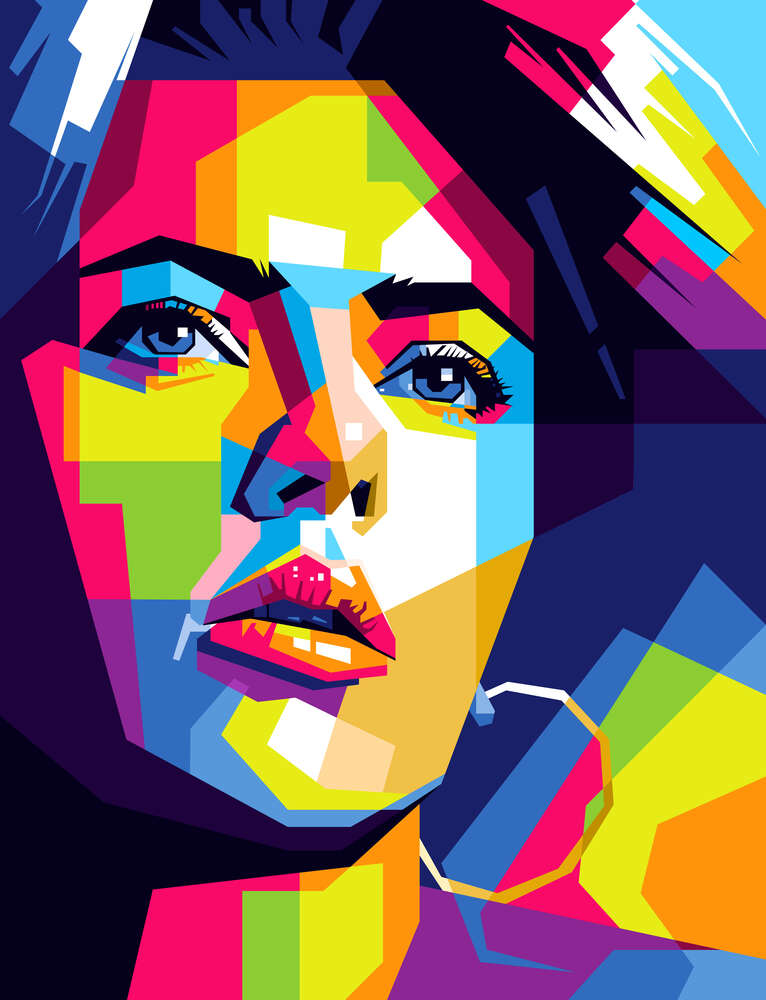 картина-постер Яскравість фарб портрету Скарлетт Йоганссон (Scarlett Johansson)