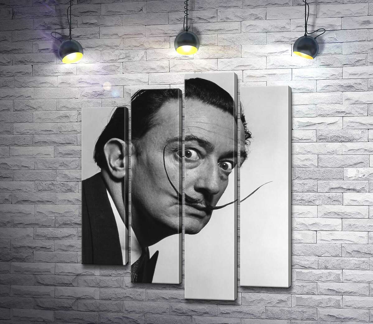 модульная картина Художник Сальвадор Дали (Salvador Dali) со знаменитыми усами (Модуль №3)