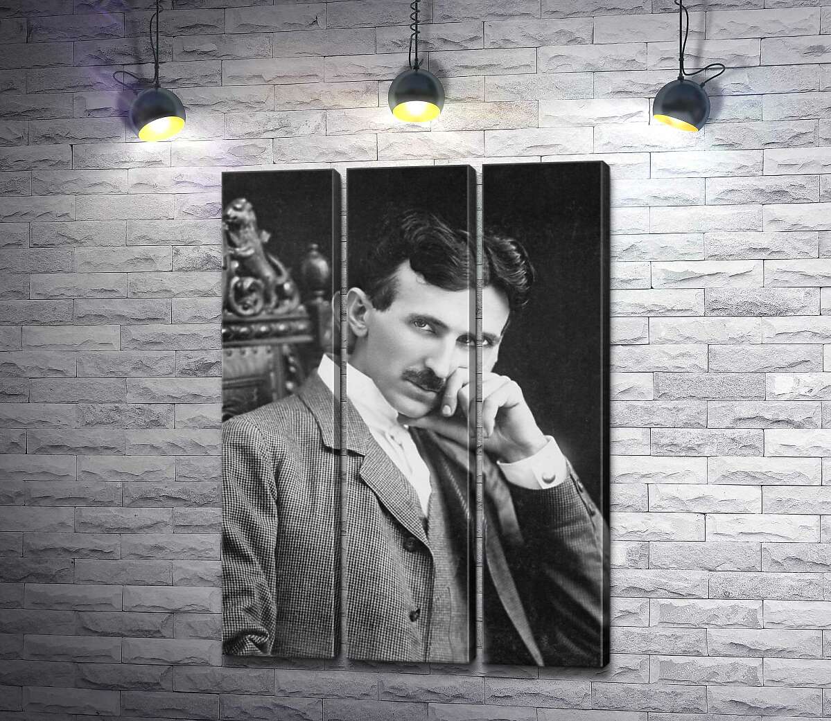 модульна картина Портрет сербського винахідника Ніколи Тесли (Nikola Tesla) (Модуль №2)