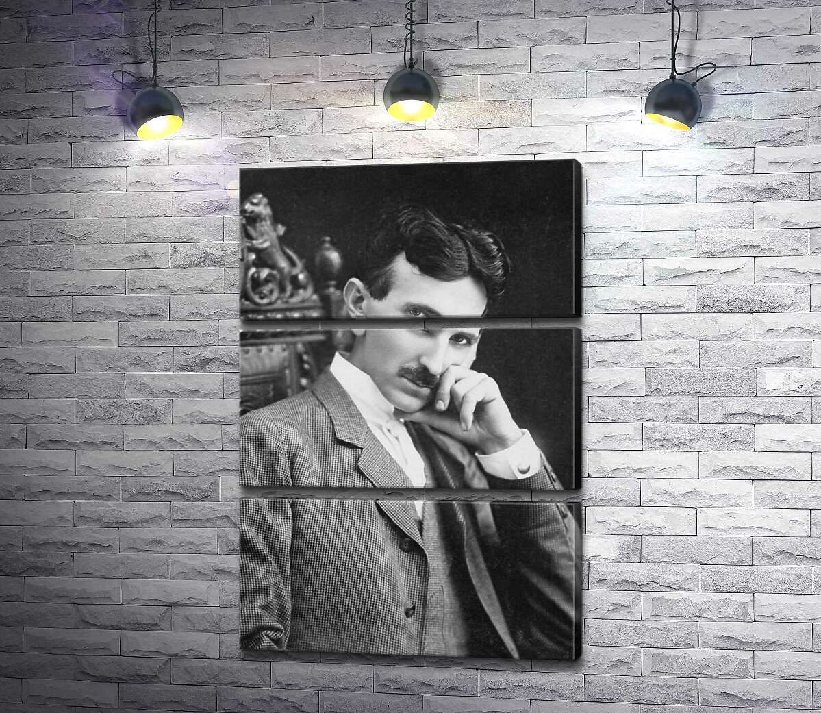 модульная картина Портрет сербского изобретателя Николы Тесли (Nikola Tesla) (Модуль №15)