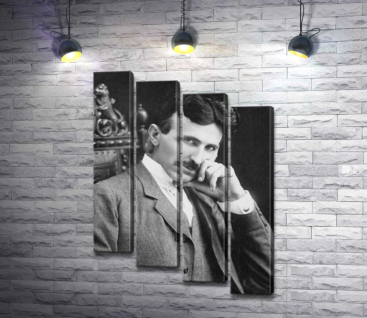 модульна картина Портрет сербського винахідника Ніколи Тесли (Nikola Tesla) (Модуль №19)
